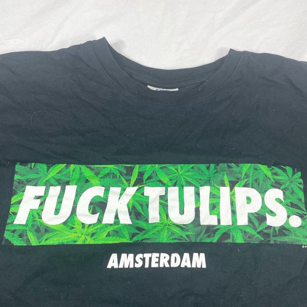 Fox Originals Amsterdam Print Women Black Short Sleeve Crop Top Size XXL